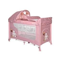 Παρκοκρέβατο Moonlight Rocker 2 Layers Beige Rose Rabbits Lorelli 10080422153