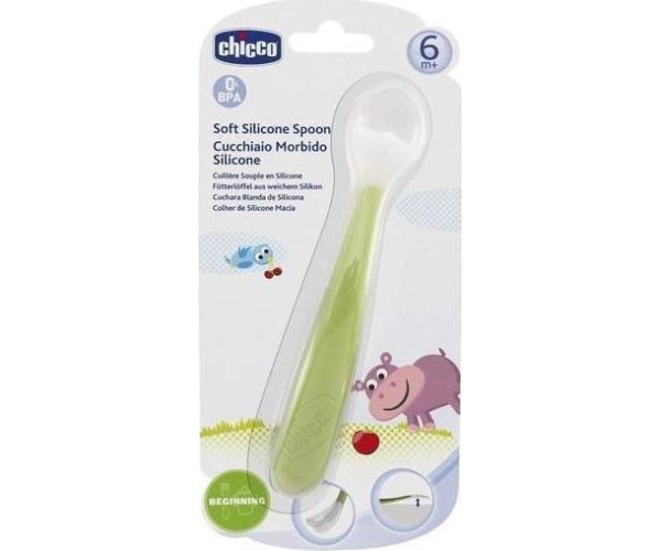 Κουτάλι Μαλακό Σιλικόνης Πράσινο 6m+ Chicco 06828-50